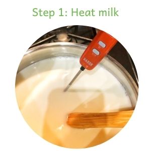 How to make paneer step 1: heat milk