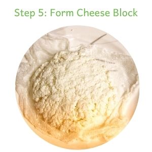 how to make paneer step 5: form cheese bock out of curdles